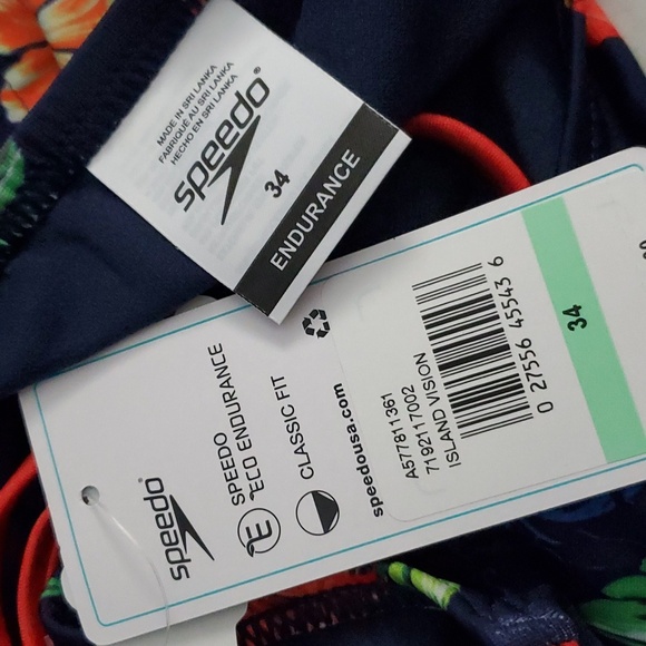 Speedo Printed Tie Back One Piece - Picture 6 of 9